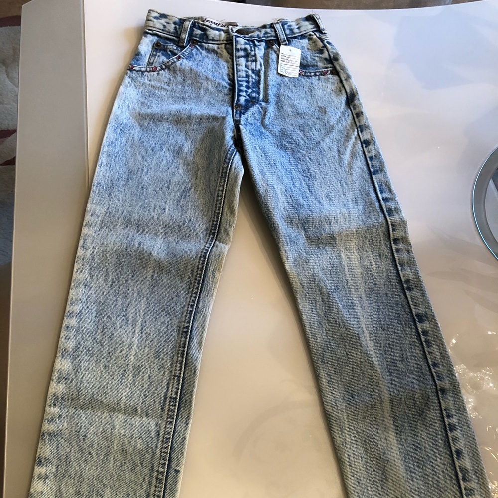 Little girls decorated jeans for children